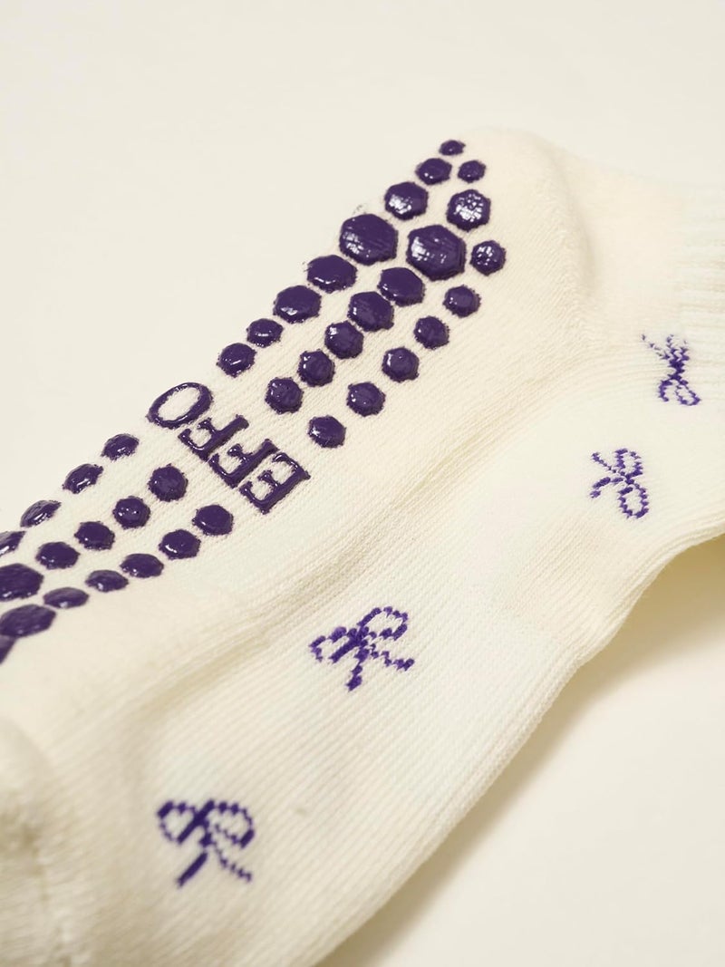 Shapes Studio Crew Half Calf Grip Socks, Cutest Fruits Pilates Socks, Ruffle socks, Non-Slip, Barre Yoga Fitness - Image 4